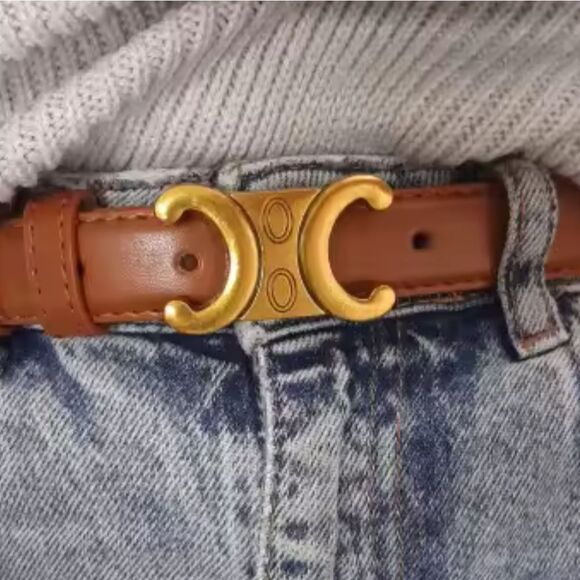 Anthopologie Leather Belt With Gold Tone Hardware NWOT main image 8